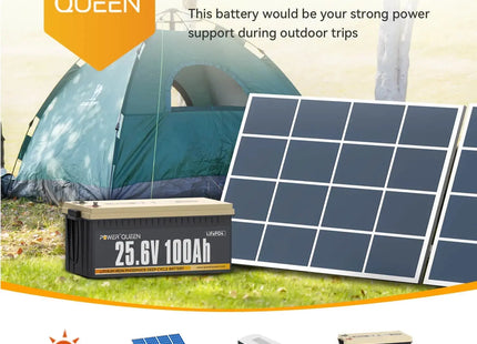 25.6V 100Ah LiFePO4 Battery  [Extra $20 OFF Code: OFF20] Power Queen