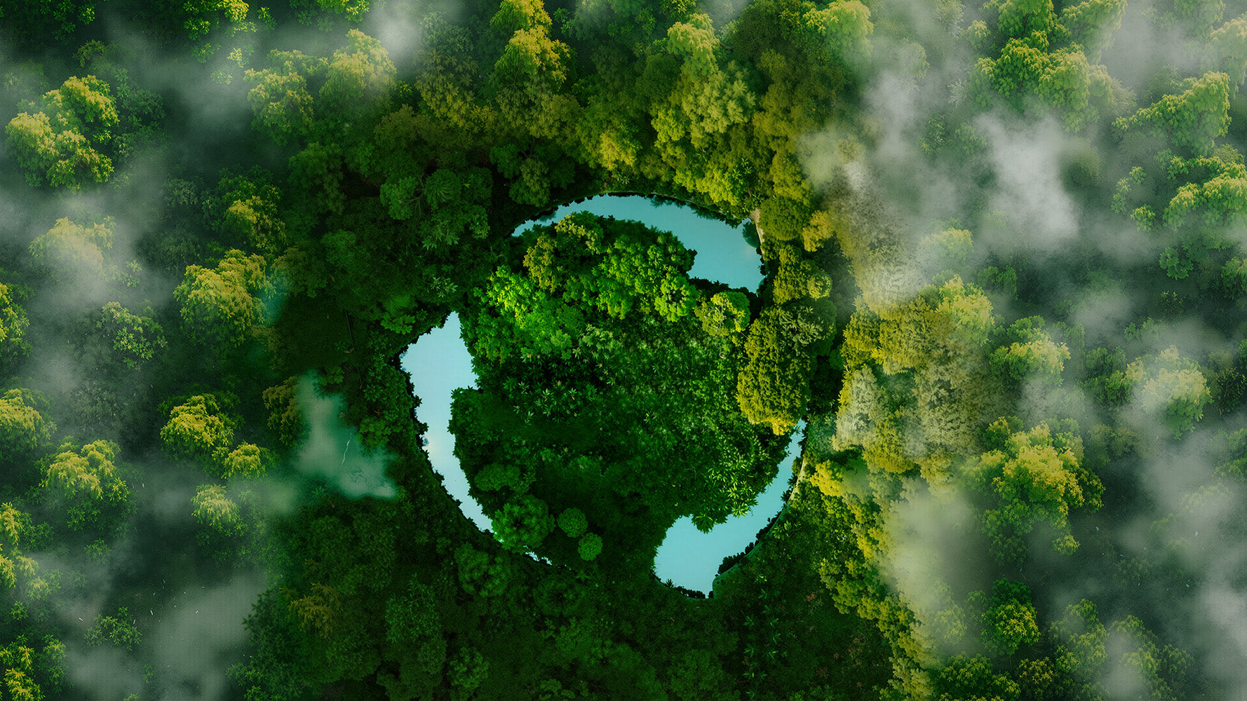 Power Queen 24v lifepo4 battery concept with eco-friendly lake and forest scene