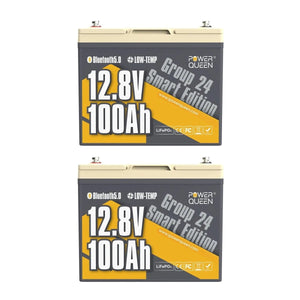 [Final $177] Power Queen 12V 100Ah Group 24 Smart Deep Cycle Lithium Battery Power Queen