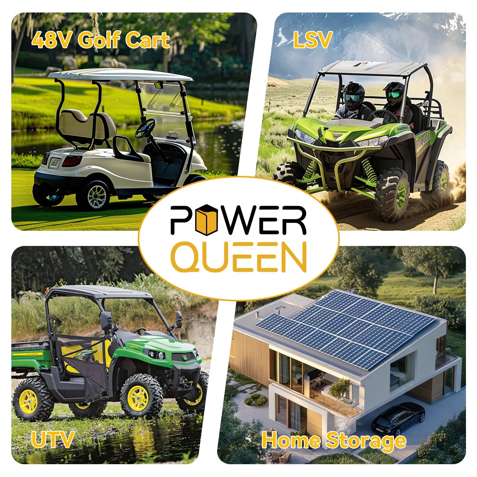 [Free MPPT For 4pack] Power Queen 48V (51.2V) 30Ah GC2 Golf Cart Smart Lithium Battery Power Queen