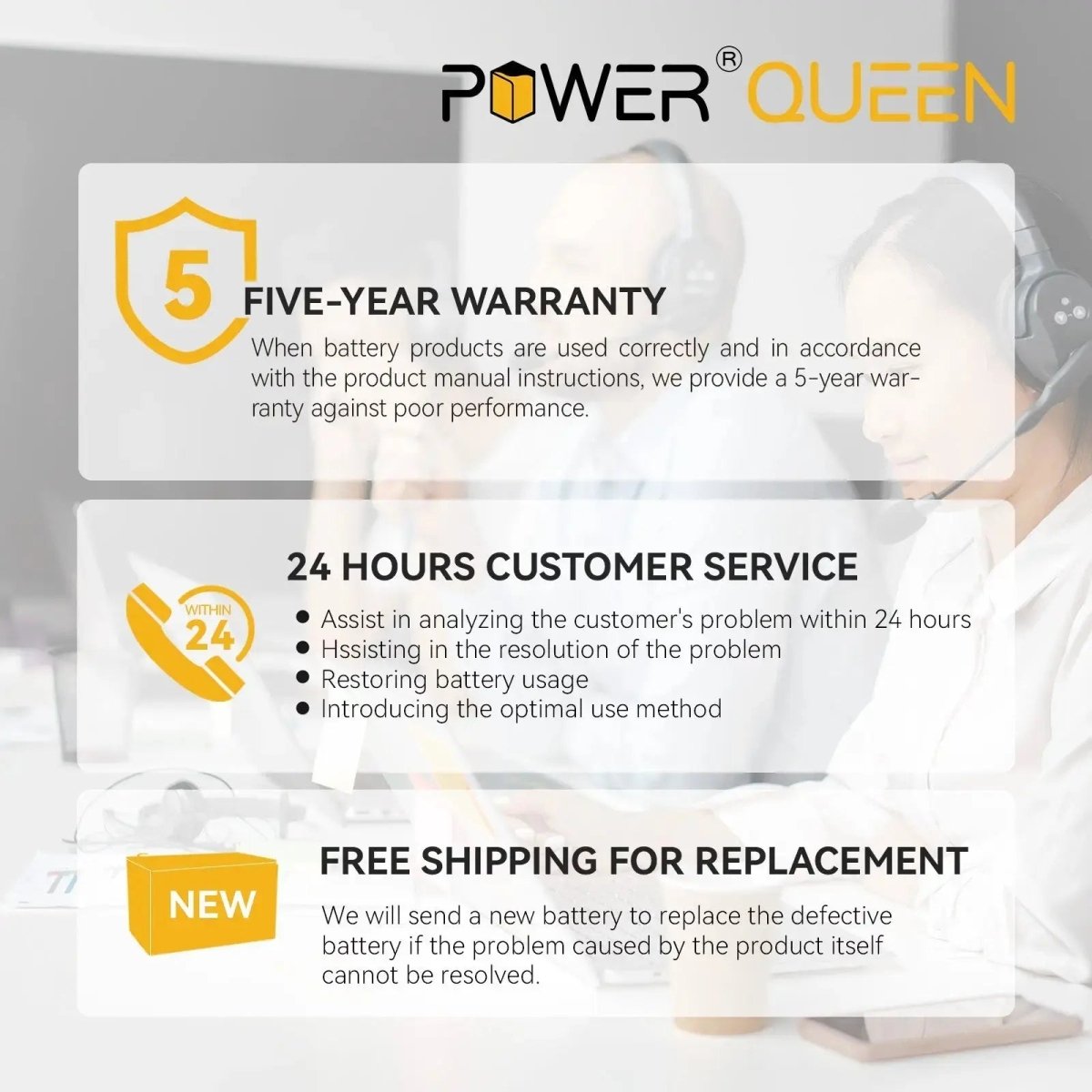 [Like New] Power Queen 12.8V 50Ah LiFePO4 Like New Battery, Built-in 50A BMS Power Queen