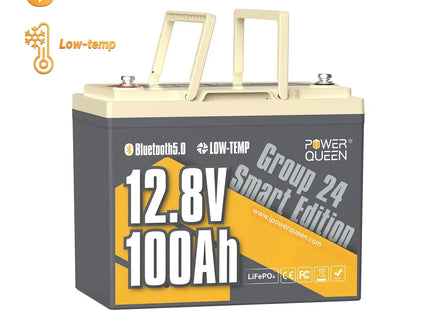 [Like New] Power Queen 12V 100Ah Group 24 Smart Deep Cycle Lithium Battery Power Queen