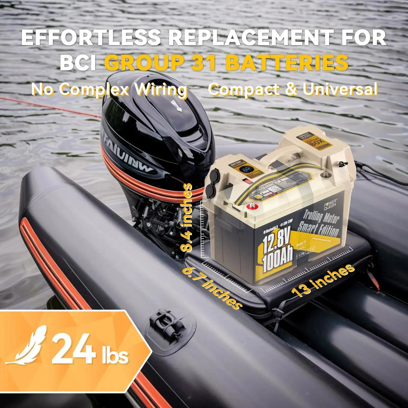 [Like New]  Power Queen 12V 100Ah Low-temp Smart Deep Cycle Lithium Battery Power Queen