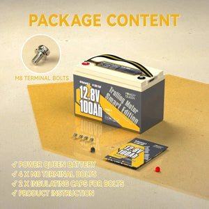 [Like New]  Power Queen 12V 100Ah Low-temp Smart Deep Cycle Lithium Battery Power Queen