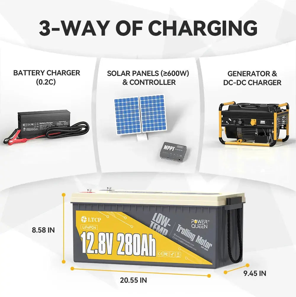 [Like New] Power Queen 12V 280Ah Low-Temp Deep Cycle Lithium Battery Power Queen
