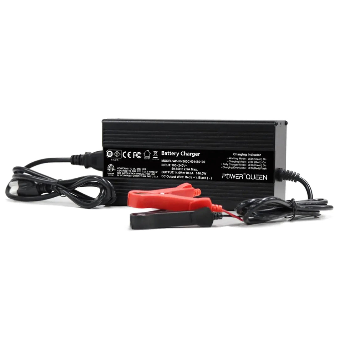[Like New] Power Queen 14.6V 10A LiFePO4 Battery Charger Power Queen
