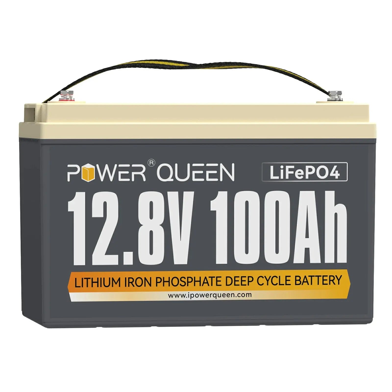 【Like New】Power Queen 12.8V 100Ah LiFePO4 Battery, Built-in 100A BMS Power Queen