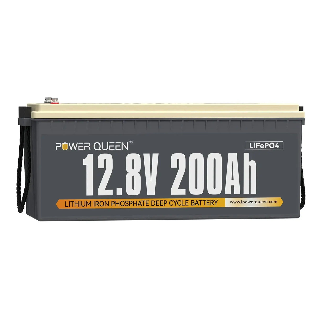 Power Queen 12.8V 200Ah LiFePO4 Battery, Built-in 100A BMS Power Queen