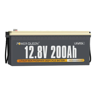 Power Queen 12.8V 200Ah LiFePO4 Battery, Built-in 100A BMS Power Queen