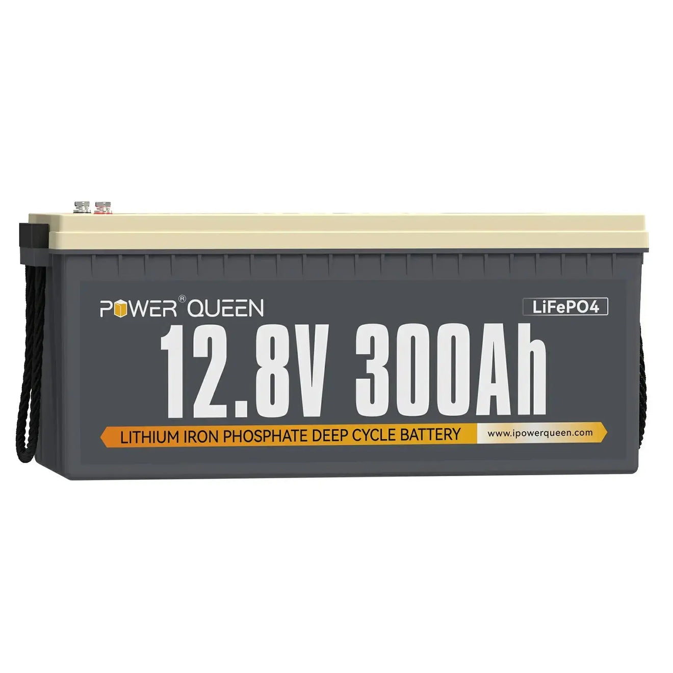 Power Queen 12.8V 300Ah LiFePO4 Battery, Built-in 200A BMS Power Queen