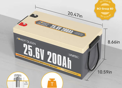 the dimension of Power Queen 24V 200Ah Deep Cycle Lithium Battery