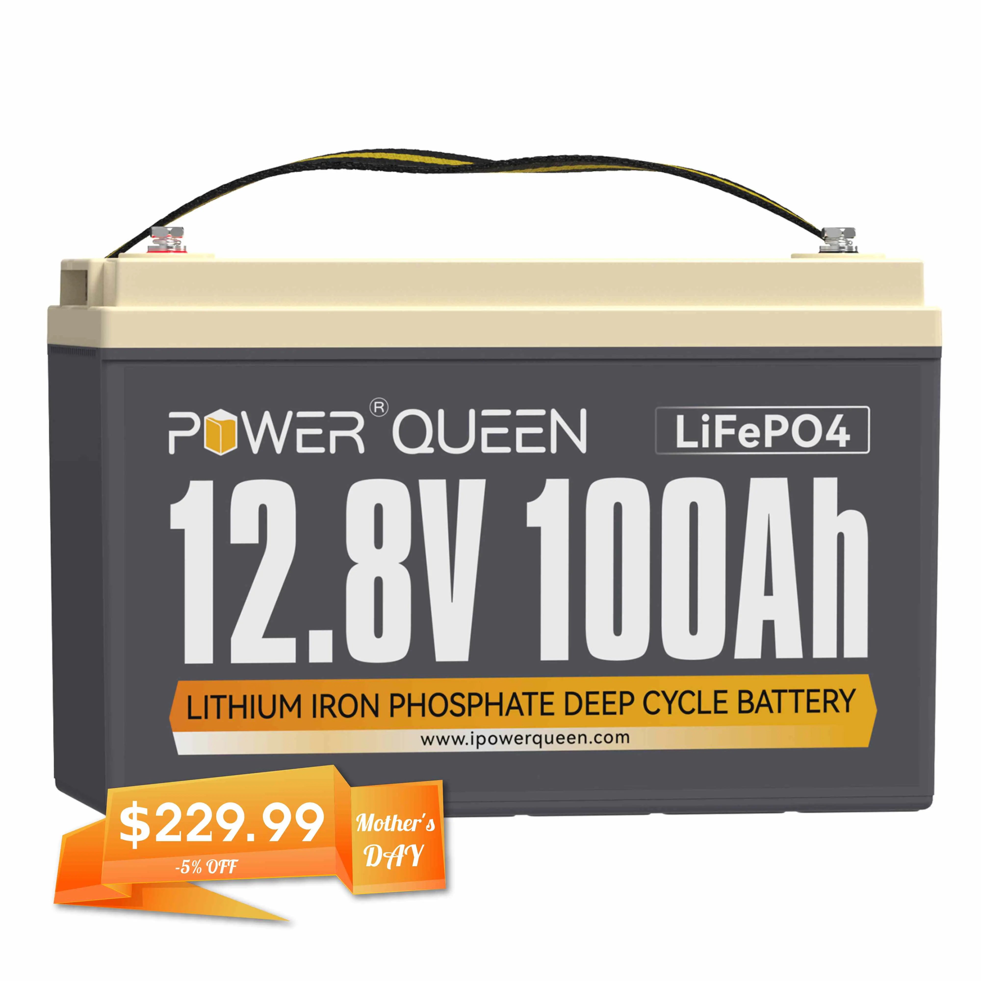 [Only $229] Power Queen 12V 100Ah Deep Cycle Lithium Battery Power Queen