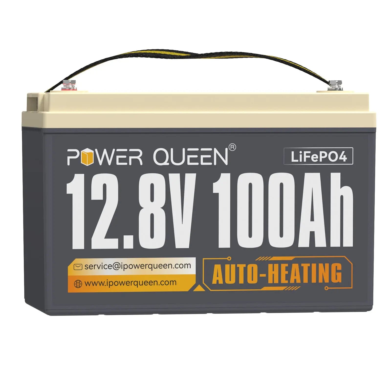 [Only $339.99]  Power Queen 12.8V 100Ah Self-Heating LiFePO4 Battery, Built-in 100A BMS, Match BCI Group 31 Battery Box Power Queen