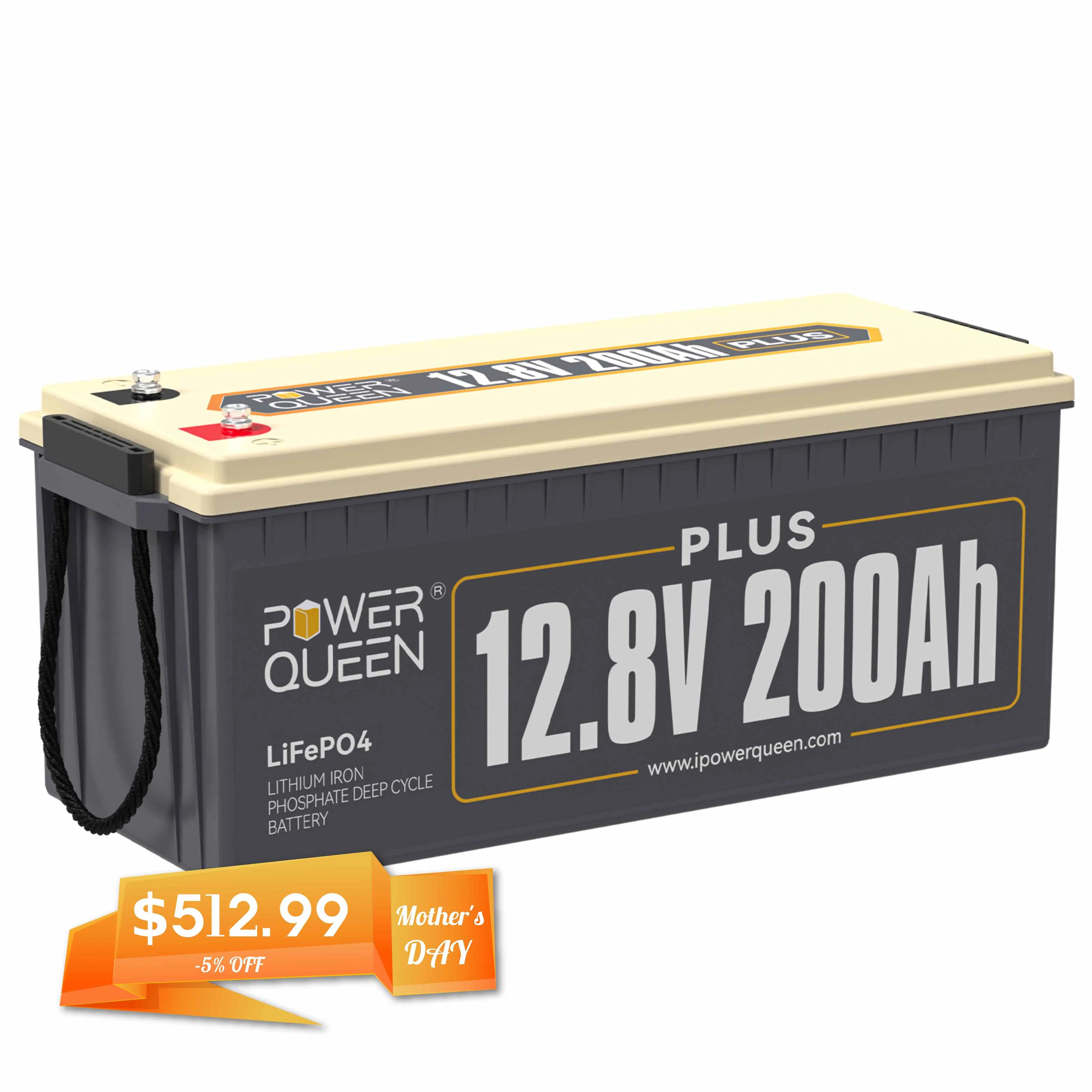 [Only $512] Power Queen 12V 200Ah PLUS Deep Cycle Lithium Battery Power Queen