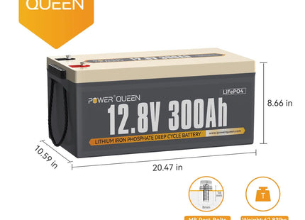 [Only $547] Power Queen 12V 300Ah Deep Cycle Lithium Battery Power Queen