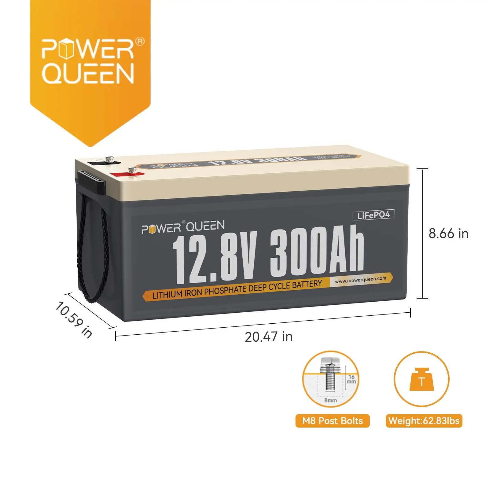 [Only $547] Power Queen 12V 300Ah Deep Cycle Lithium Battery Power Queen