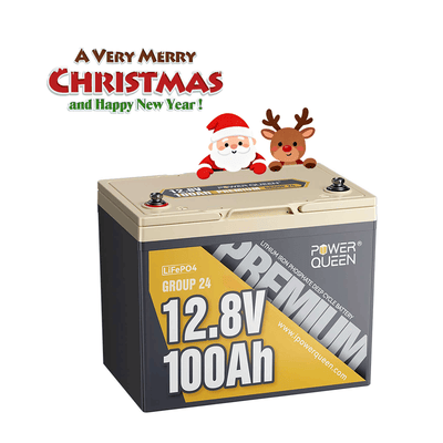 Power Queen 12V 100Ah Group 24 Deep Cycle Lithium Battery