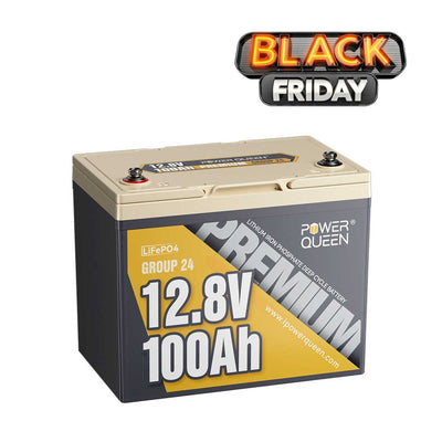🖤Subscribe Price: $165🖤Power Queen 12V 100Ah Group 24 Deep Cycle Lithium Battery