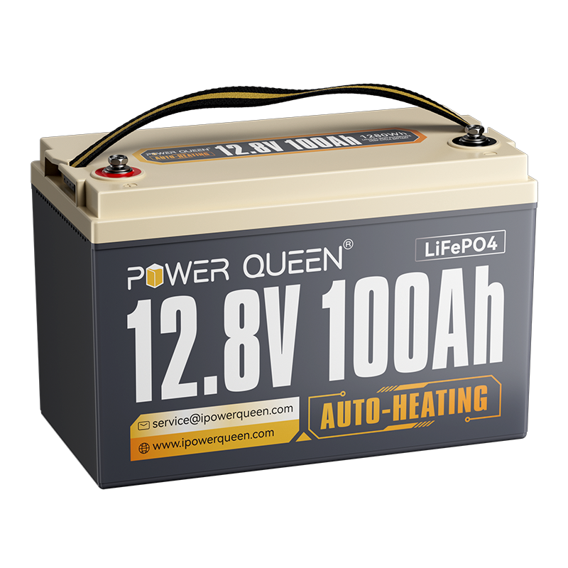 [Like New] Power Queen 12V 100Ah Self-Heating Deep Cycle Lithium Battery