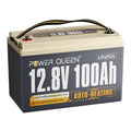 Power Queen 12V 100Ah Self - Heating Deep Cycle Lithium Battery - Power Queen US