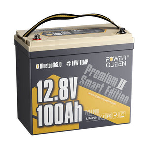 [Like New] Power Queen 12V 100Ah Mini Low - temp Smart Deep Cycle Lithium Battery - Power Queen US