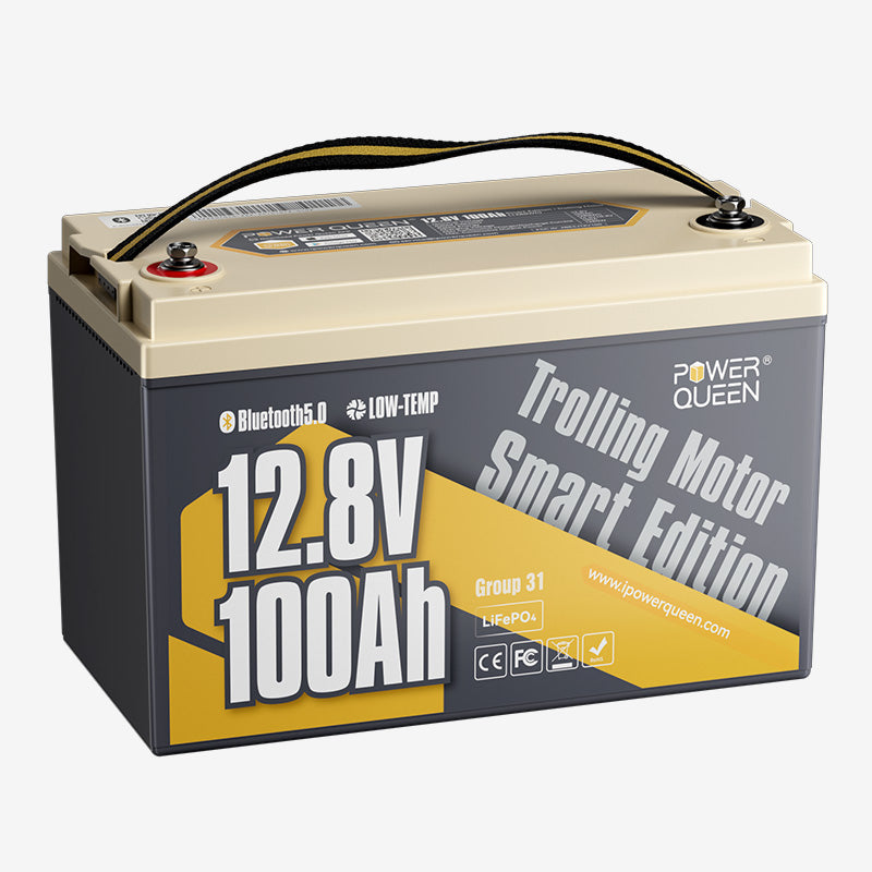 Power Queen 12V 100Ah Group 31 Smart Deep Cycle Lithium Battery Power Queen