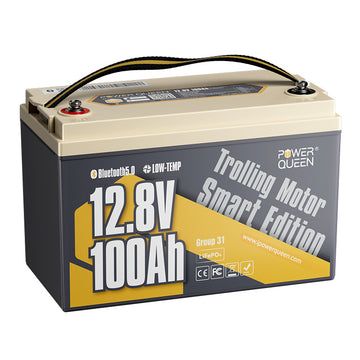 Power Queen 12V 100Ah Low-temp Smart Deep Cycle Lithium Battery