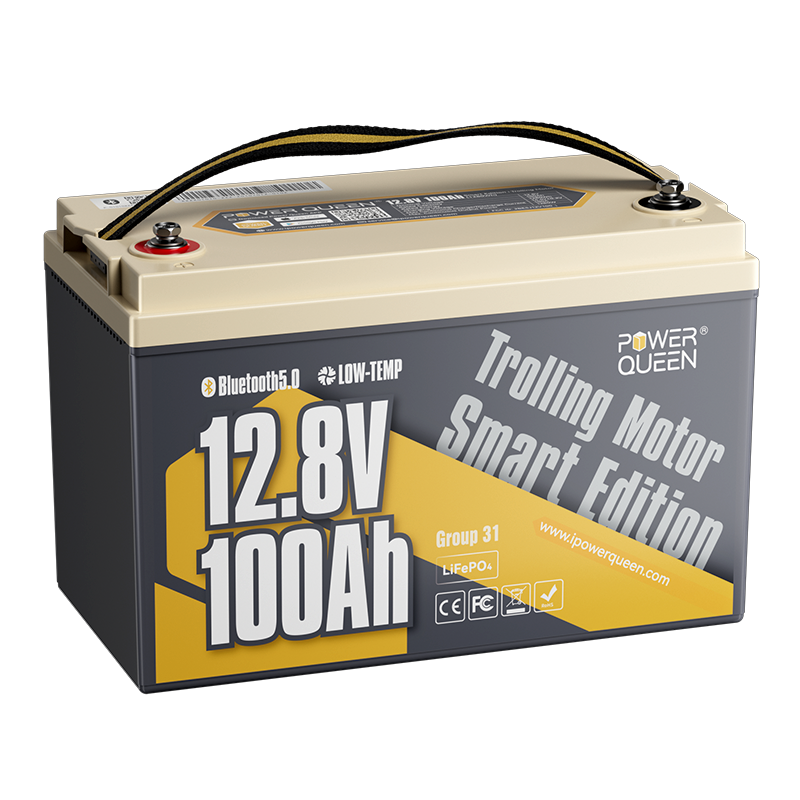 [Like New] Power Queen 12V 100Ah Low-temp Smart Deep Cycle Lithium Battery
