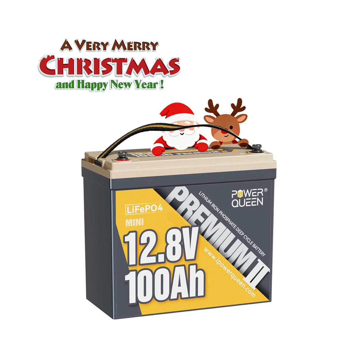 Power Queen 12V 100Ah Mini Deep Cycle Lithium Battery