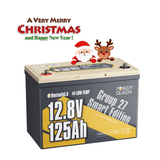 Power Queen 12V 125Ah Group27 Smart Deep Cycle Lithium Battery