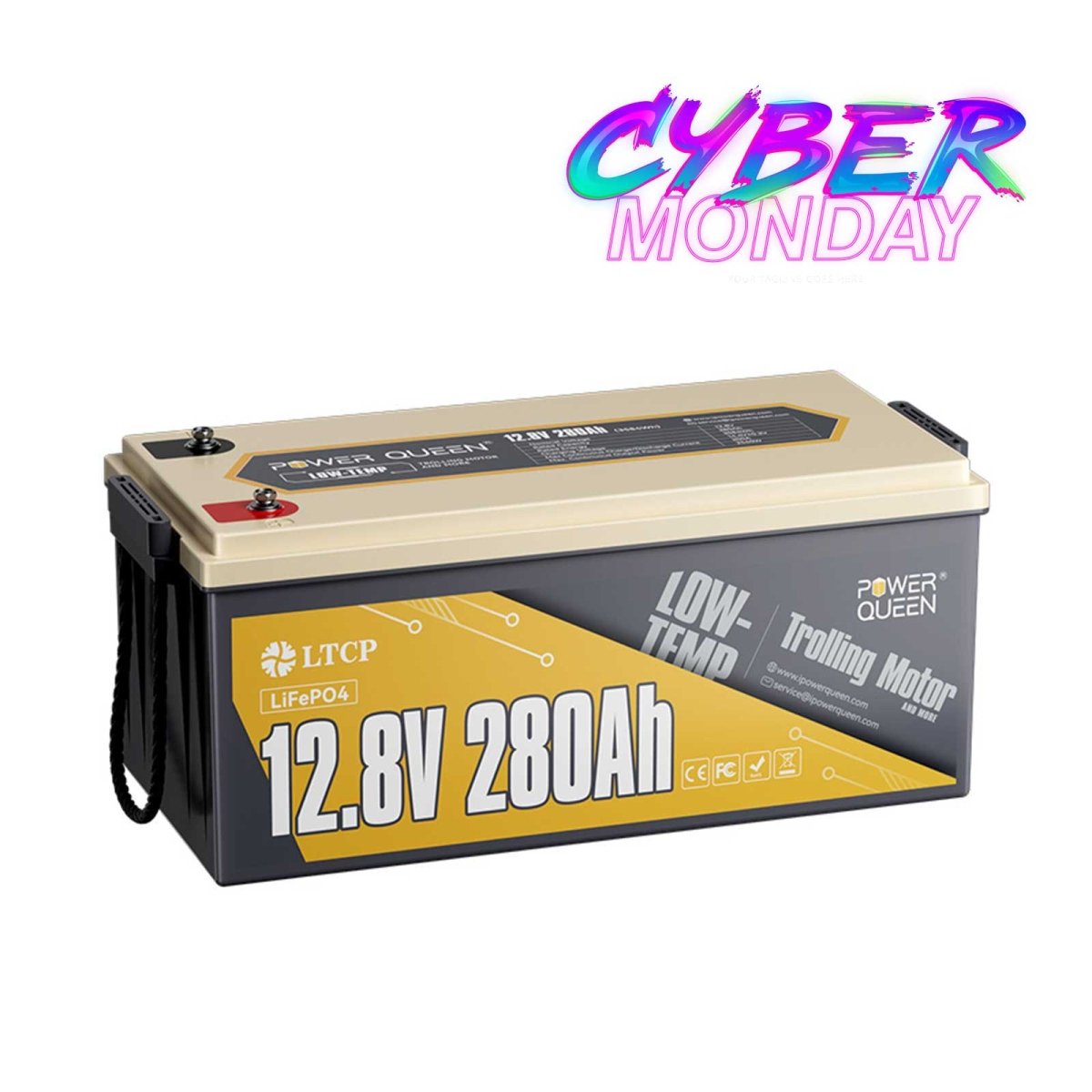 Power Queen 12V 280Ah Low-Temp Deep Cycle Lithium Battery