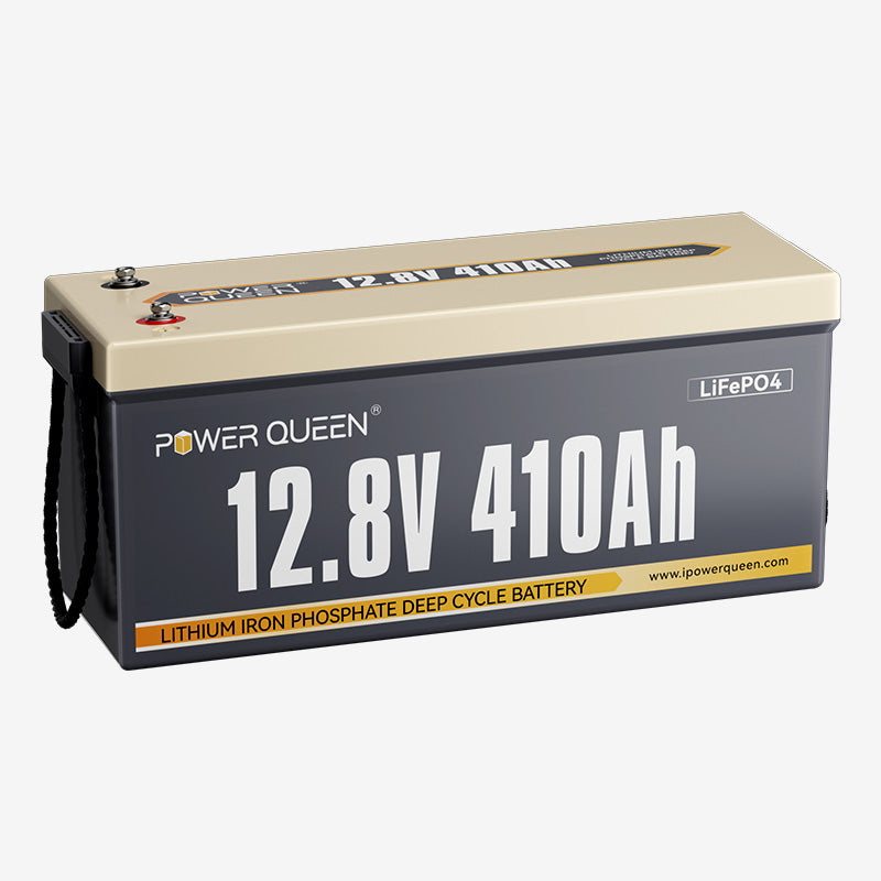 Power Queen 12.8V 410Ah LiFePO4 deep cycle battery front view