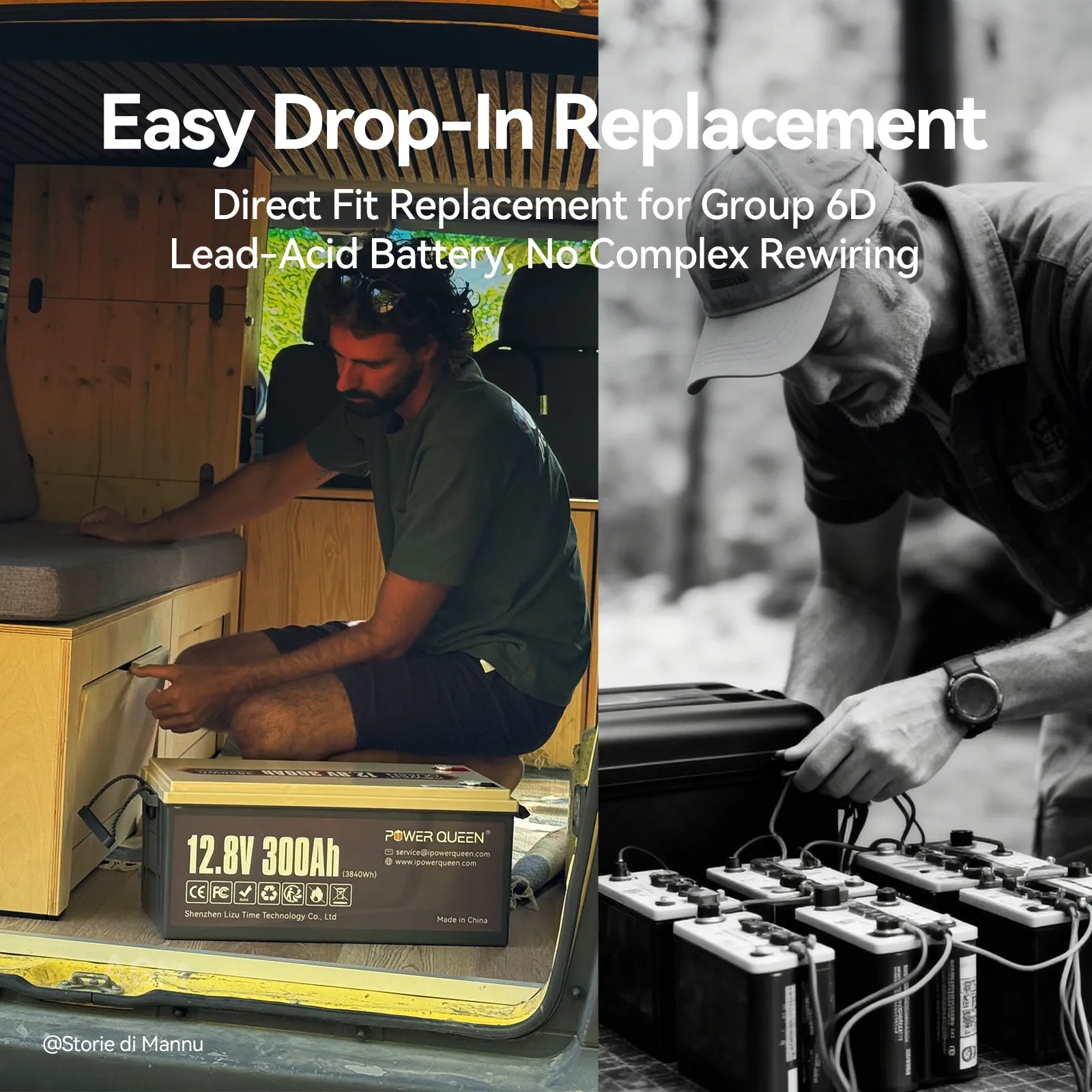 power_queen_12v_300a_lifepo4_battery_for_camper_rv_easy_drop_in_replacement