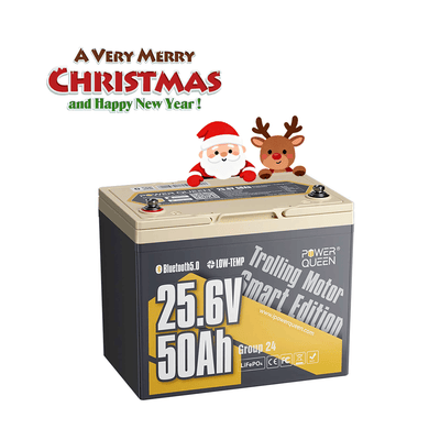 Power Queen 24V 50Ah Smart Deep Cycle Lithium Battery