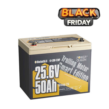 🖤Subscribe Price: $202🖤Power Queen 24V 50Ah Smart Deep Cycle Lithium Battery