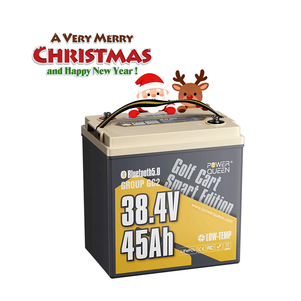 Power Queen 36V 45Ah Golf Cart Smart GC2 Lithium Battery