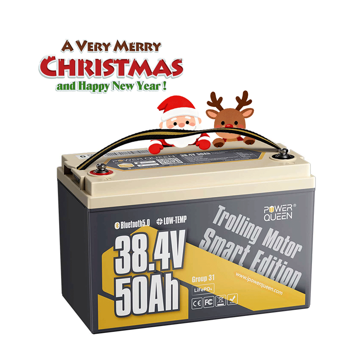 Power Queen 36V 50Ah Smart Deep Cycle Lithium Battery