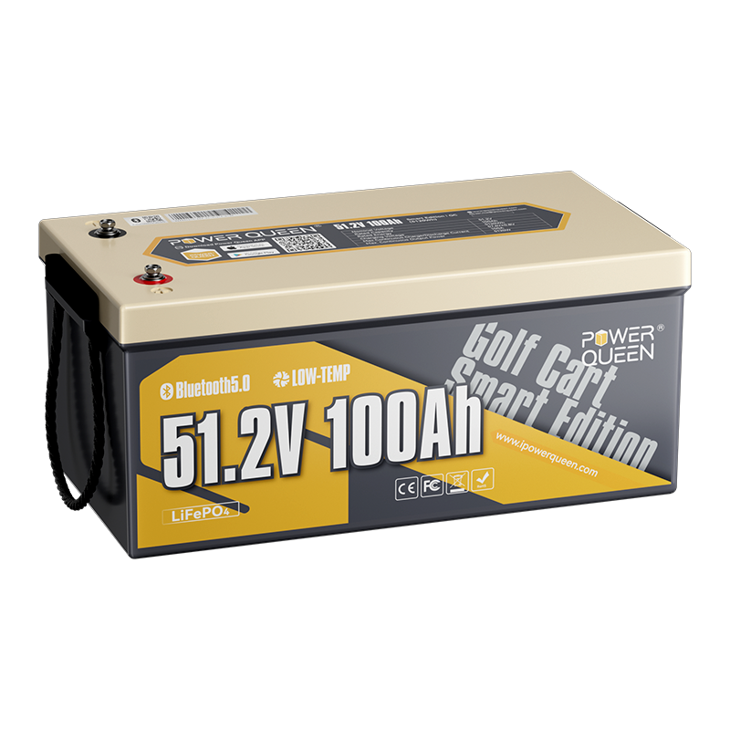 Power Queen 48V (51.2V) 100Ah GC8 Golf Cart Smart Lithium Battery