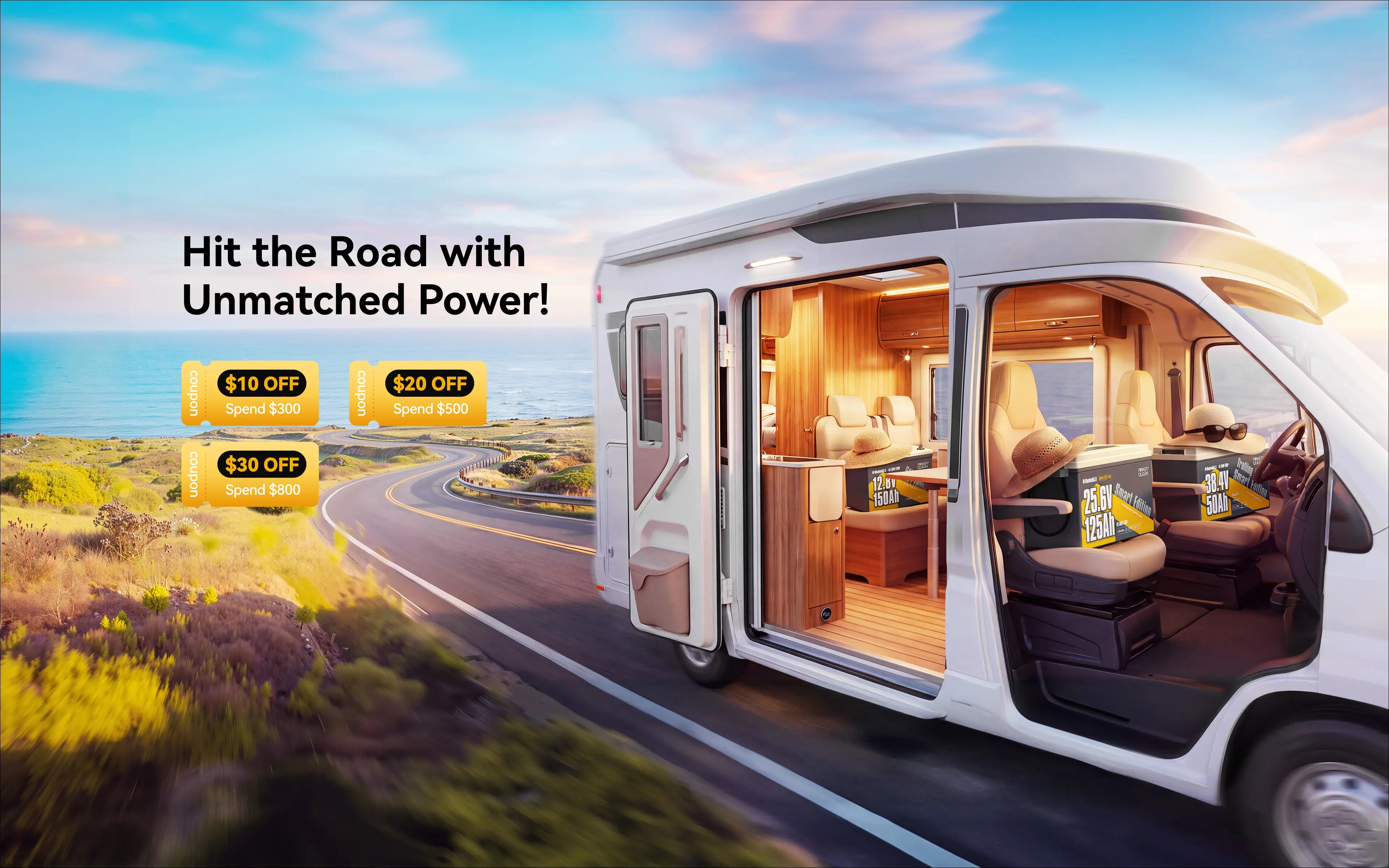 Power Queen Back To School,Hit the Road with Unmatched Power!$10 OFF $300 ，$20 OFF $500 ，$30 OFF $800.