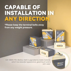 Power Queen 12.8V 100Ah Mini LiFePO4 Battery+14.6V 20A Charger Power Queen