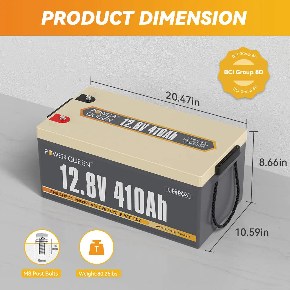the dimension of Power Queen 12V 410Ah Deep Cycle Lithium Battery