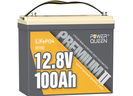 Power Queen 12V 100Ah Mini Deep Cycle Lithium Battery Power Queen