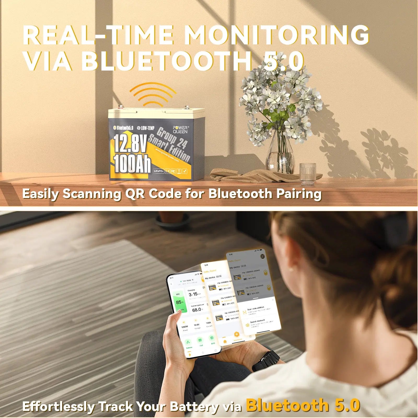 real-time monitoring via bluetooth 5.0