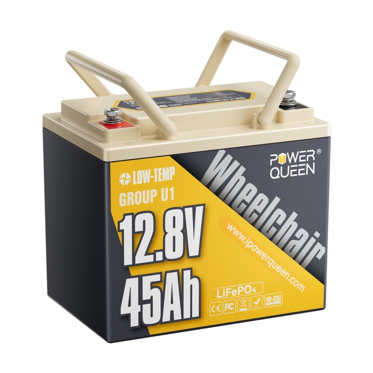 Power Queen 12V 45Ah Group U1 Lithium Battery Power Queen
