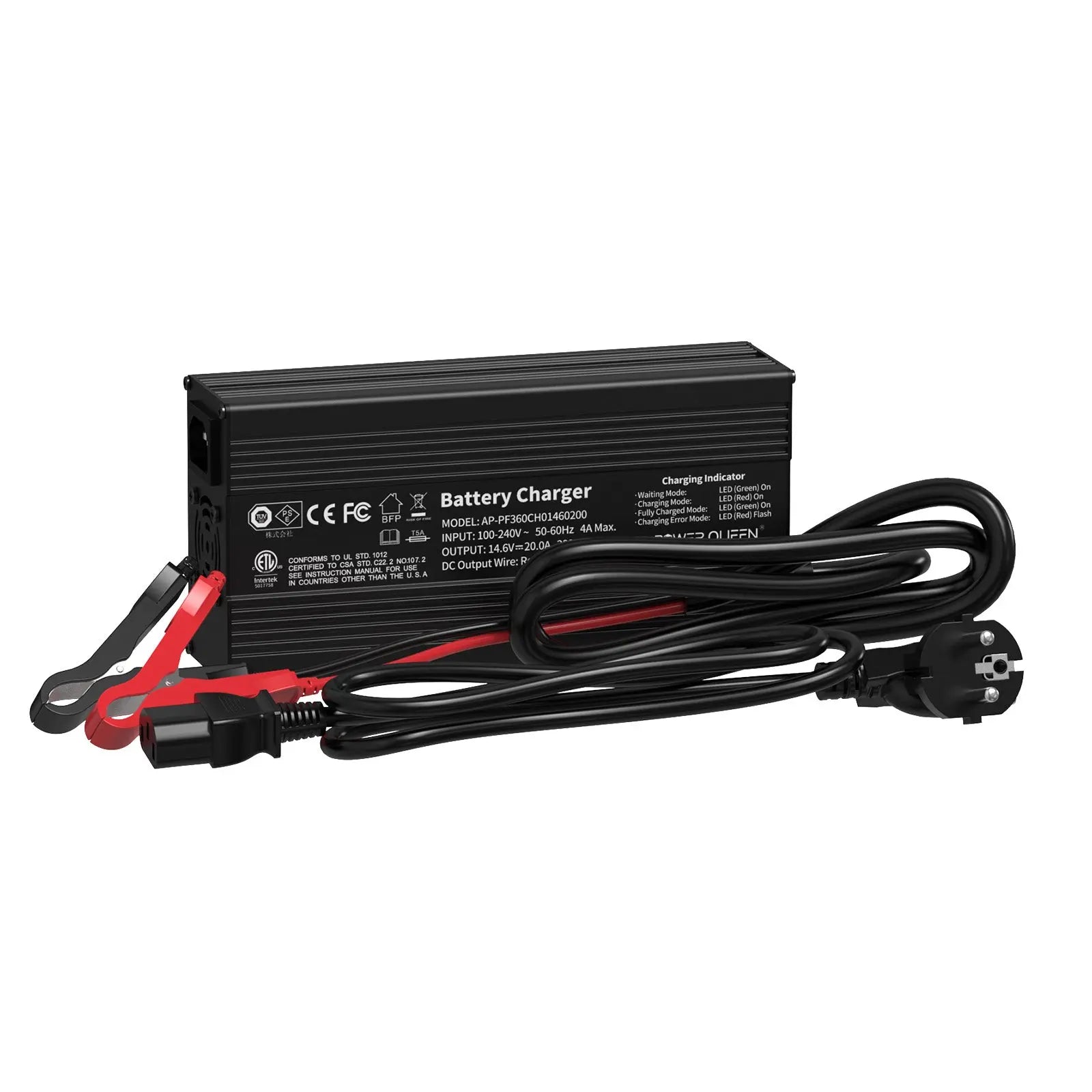 Power Queen 14.6V 20A LiFePO4 Battery Charger Power Queen