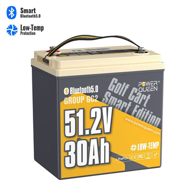 Power Queen 48V (51.2V) 30Ah GC2 Golf Cart Smart Lithium Battery