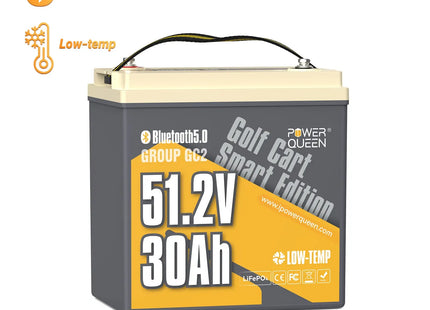 Power Queen 48V (51.2V) 30Ah GC2 Golf Cart Smart Lithium Battery