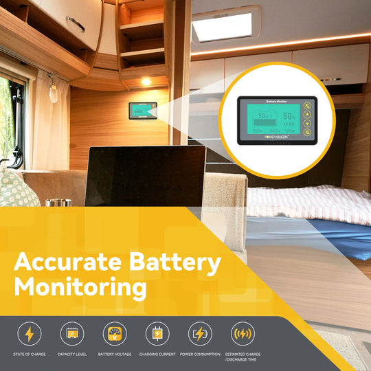 Power Queen 500A Battery Monitor with Shunt