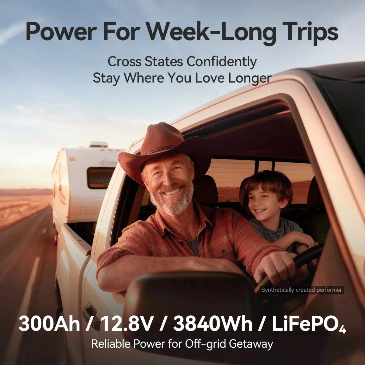 Power Queen 12V 300Ah Deep Cycle Lithium Battery