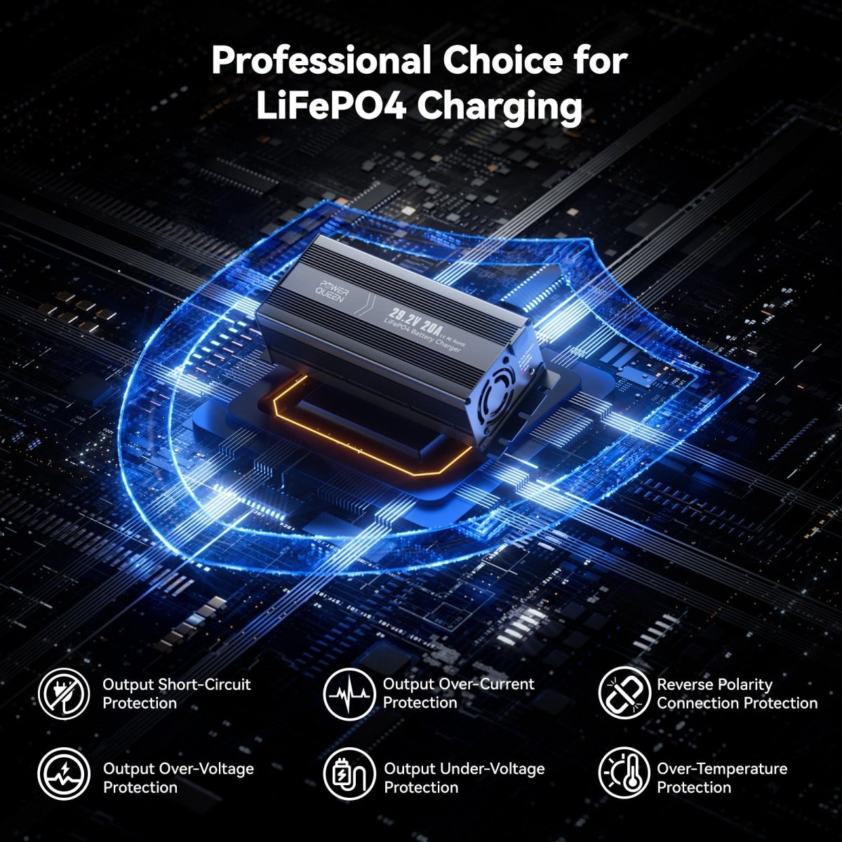 Power Queen 29.2V 20A Lithium LiFePO4 Battery Charger– lithium batteries